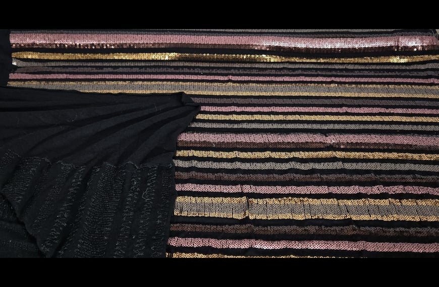 Sequin with lines Rayon Elastin Multi-Colored - 170cm